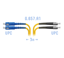 Патчкорд оптический FC/UPC-SC/UPC SM G.657.A1 Duplex 3 метра SNR SNR-PC-FC/UPC-SC/UPC-DPX-A-3m