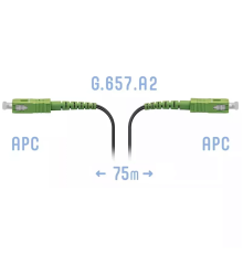 Патчкорд оптический FTTH SC/APC кабель 604-02-01 75 метров SNR SNR-PC-FTTH-SC/APC-B-75m