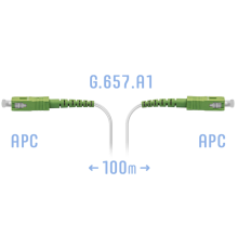 Патчкорд оптический FTTH SC/APC кабель 604-02-01W 100 метров SNR SNR-PC-FTTH-SC/APC-C-100m