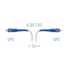 Патчкорд оптический FTTH SC/UPC кабель 604-02-01W 3 метра SNR SNR-PC-FTTH-SC/UPC-C-3m