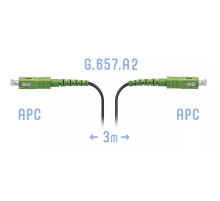 Патчкорд оптический FTTH SC/APC кабель 604-02-01 3 метра SNR SNR-PC-FTTH-SC/APC-B-3m