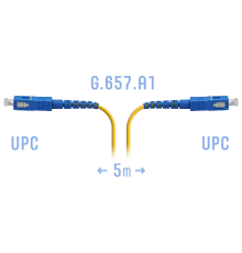 Патчкорд оптический SC/UPC SM G.657.A1 5 метров 2мм SNR SNR-PC-SC/UPC-A-5m (2 0) (2,0)