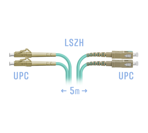 Патчкорд оптический LC/UPC-SC/UPC MM Duplex 5 метров SNR SNR-PC-LC/UPC-SC/UPC-MM-DPX-5m Патчкорд оптический LC/UPC-SC/UPC MM Duplex 5 метров SNR SNR-PC-LC/UPC-SC/UPC-MM-DPX-5m