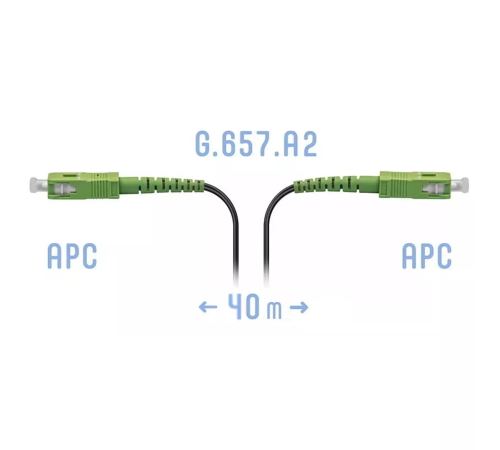Патчкорд оптический FTTH SC/APC кабель 604-05-01 40 метров SNR SNR-PC-FTTH-SC/APC-G-40m