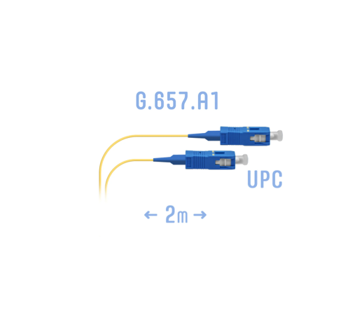 Шнур монтажный оптический SC/UPC SM G.657.A1 2 метра SNR SNR-PC-SC/UPC-A-2m (0 9) (0,9)