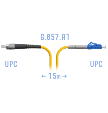 Патчкорд оптический LC/UPC-FC/UPC SM G.657.A1 15 метров SNR SNR-PC-LC/UPC-FC/UPC-A-15m
