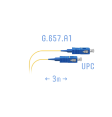 Шнур монтажный оптический SC/UPC SM G.657.A1 3 метра SNR SNR-PC-SC/UPC-A-3m (0 9) (0,9)