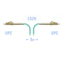 Патчкорд оптический LC/UPC MM 3m SNR SNR-PC-LC/UPC-MM-3m