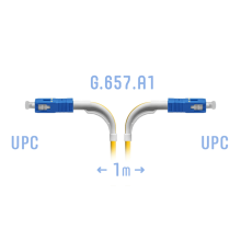 Патчкорд оптический SC/UPC SM G.657.A1 (угловой) 1 метр SNR SNR-PC-SC/UPC-A-1m (angle)