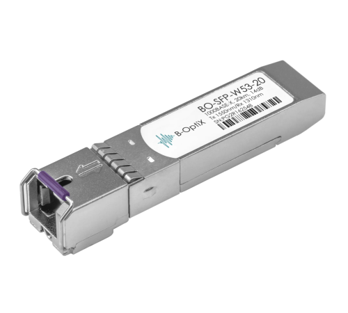 Модуль SFP WDM дальность до 20км (14dB) 1550нм B-OptiX BO-SFP-W53-20