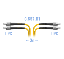 Патчкорд оптический FC/UPC SM G.657.A1 Duplex 3 метра SNR SNR-PC-FC/UPC-DPX-A-3m