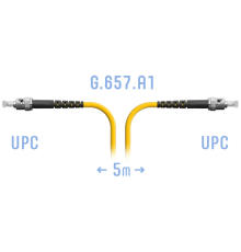 Патчкорд оптический ST/UPC SM G.657.A1 5 метров SNR SNR-PC-ST/UPC-A-5m