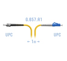 Патчкорд оптический LC/UPC-ST/UPC SM G.657.A1 1 метр SNR SNR-PC-LC/UPC-ST/UPC-A-1m