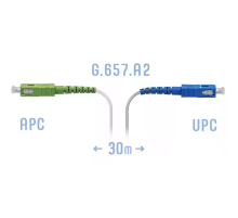 Патчкорд оптический FTTH SC/APC-SC/UPC кабель 604-02-01W 30 метров SNR SNR-PC-FTTH-SC/APC-SC/UPC-C-30m