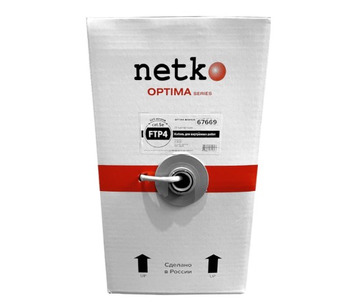 Кабель FTP4 cat.5е одножильный экранированный 305м Cu серый Netko Optima Bronze N.FTP-67669.05E.0B (67669)