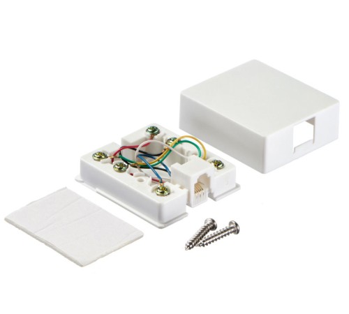 Розетка телефонная внешняя / 1 порт RJ12(6p6c) 6 контактная белая Netko LX-109 6w (55555)