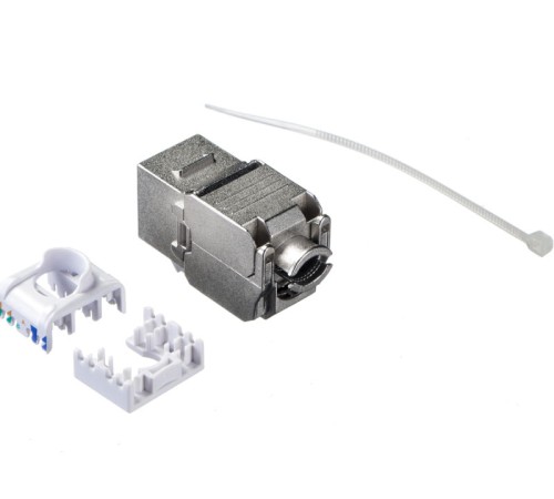 Модуль Keystone экранированный RJ45 cat.5e 180° 110/Krone тип без инструмента KE металлик Netko Expert CKC KJ28F-C5E-FS (51115)