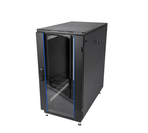 Шкаф телекоммуникационный напольный 27U (600x800) дверь стекло цвет чёрный ЦМО ШТК-М-27.6.8-1ААА-9005 30144555201