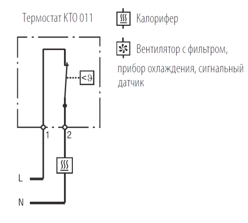 Терморегулятор (термостат) для нагревателя (-10/+50С) Rem KTO 011-2 701157