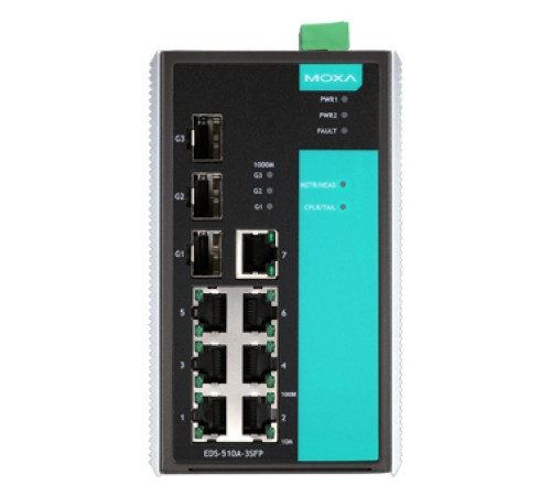 Коммутатор Moxa EDS-510A-3SFP-T