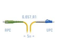 Патчкорд оптический LC/UPC-SC/APC SM G.657.A1 5 метров SNR SNR-PC-LC/UPC-SC/APC-A-5m