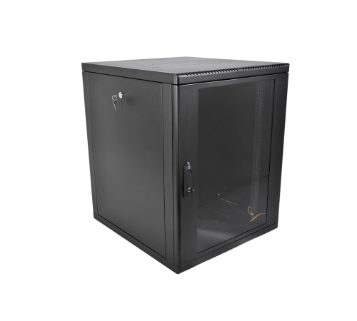 Шкаф телекоммуникационный настенный разборный 12U(600x650) съемные стенки дверь стекло цвет черный ЦМО ШРН-М-12.650-9005 30144247706