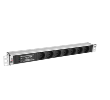 Блок розеток Rem -10 без шнура с фил. и инд. 7 Sсhuko вход IEC 60320 C14 10A алюм. 19 Rem R-10-7S-FI-440-Z 30112226914