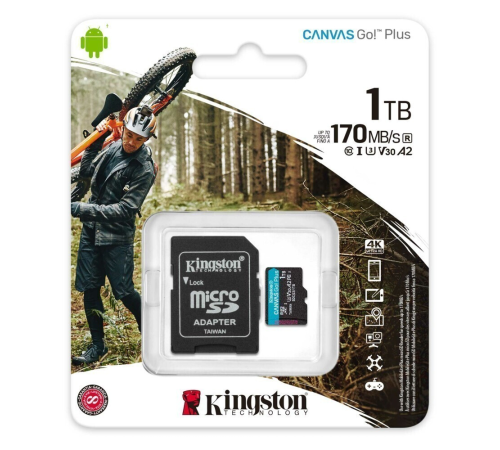 Карта памяти 1Tb MicroSD Kingston Canvas Go! Plus + SD адаптер SDCG3/1TB