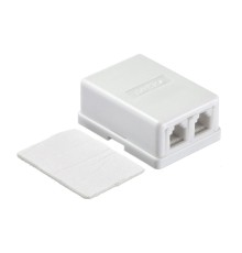 Розетка телефонная внешняя / 2 порта RJ11(6p2c) контактная белая Netko LX-204 2w (53144)
