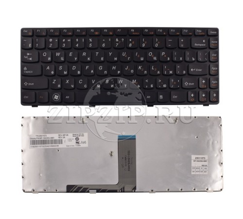 Клавиатура для ноутбука LENOVO B470 G470 V470 BLACK FRAME BLACK черная