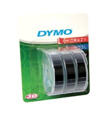 Лента для механических принтеров DYMO Omega, 9 мм х 3м, пластиковая черная, шрифт белый, 3 шт. в блистере (Original)