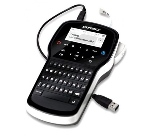Ленточный принтер DYMO LabelManager 280, ленты D1 шириной 6, 9, 12 мм, вилка с адаптером (Original)