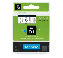 Картридж с лентой D1 для принтеров DYMO LabelManager 9 мм х 7 м, черный на прозрачной ленте, пластик (Original)