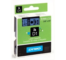 Картридж с лентой D1 для принтеров DYMO LabelManager 9 мм х 7 м, пластик, черный на голубой ленте (Original)