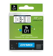 Картридж с лентой D1 для принтеров DYMO LabelManager 12 мм х 7 м, пластик, черный на прозрачном (Original)