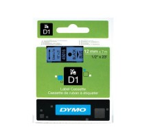 Картридж с лентой D1 для принтеров DYMO LabelManager 12 мм х 7 м, пластик, черный на голубой ленте (Original)