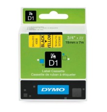 Картридж с лентой D1 для принтеров DYMO LabelManager 19 мм х 7м, пластик, черный на желтой ленте (Original)