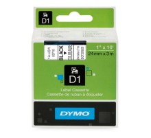 Картридж с лентой D1 для принтеров DYMO LabelManager 24мм х 7м, черный на прозрачной ленте (Original)