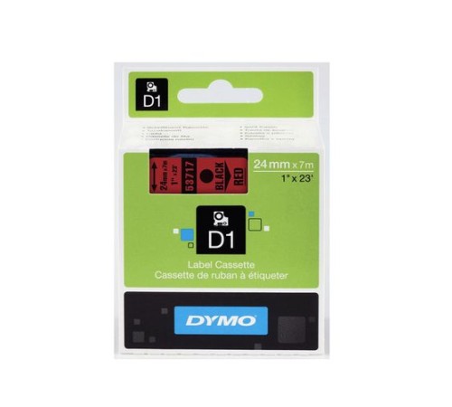 Картридж с лентой D1 для принтеров DYMO LabelManager 24 мм х 7 м, черный на красной ленте (Original)