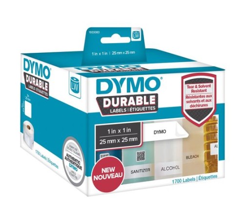 Стойкие этикетки 25х25мм для принтеров DYMO LabelWriter, 1700шт/рул (Original)