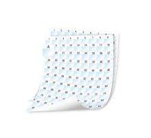 Листы А4 с полиэстровыми самоламинирующимися этикетками для принтеров DYMO XTL 24 х 23мм, черный на белом, 27 листа, 2592 этикетки (Original)