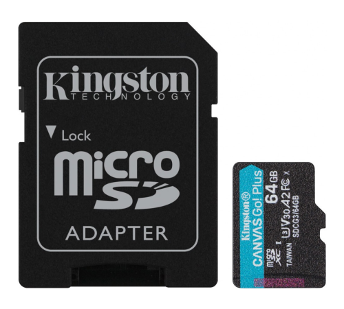 Карта памяти 64Gb MicroSD Kingston + SD адаптер SDCG3/64GB