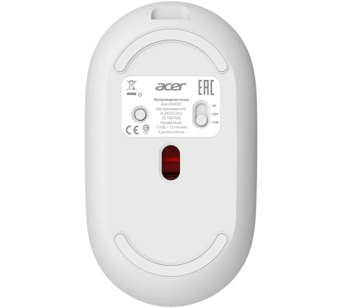 Мышь Acer OMR301 White ZL.MCECC.01U