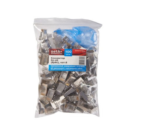 Коннектор Netko RJ-45S (8p8c) cat.6 100 штук (54148)