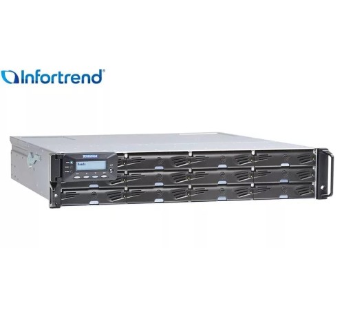 Системы хранения данных Infortrend EonStor DS 3000 Gen2 2U/12bay Dual controller 2x12Gb/s SAS,8x1G + 4 host boards,2x4GB,2x(PSU+FAN),2x(SuperCap+Flash),12xdrive trays,1xRM kit(ESDS 3012RUC-C) (repl DS3012RUC000C-8U30) (id 34374)
