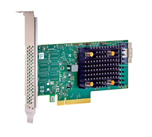 HBA-адаптер Broadcom 9500-8i SGL (05-50077-03 / 05-50134-01001 / 03-50134-01001) PCIe v4 x8 LP, Tri-Mode SAS/SATA/NVMe 12G HBA, 8port(1*int SFF8654), 3808 IOC, RTL {5} (007509) (id 30876)