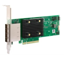HBA-адаптер Broadcom SAS 9500-16e SGL (03-50075-00 / 03-50075-00002 / 03-50075-00003) PCIe Gen4 x8 LP, Tri-Mode SAS/SATA/NVMe 12G HBA, 16port(4*ext SFF8644), 3816 IOC {5} (id 26200)