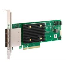 HBA-адаптер Broadcom SAS 9500-16e SGL (03-50075-00 / 03-50075-00002 / 03-50075-00003) PCIe Gen4 x8 LP, Tri-Mode SAS/SATA/NVMe 12G HBA, 16port(4*ext SFF8644), 3816 IOC {5} (id 26200)