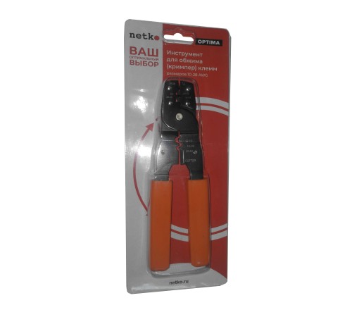 Инструмент для обжима (кримпер) клемм размеров 10-28 AWG Netko Optima N-202B (67388)