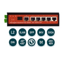 WI-PMS305GF-I Промышленный управляемый L2 коммутатор 4 PoE-out + 1 PoE-in + 1 SFP